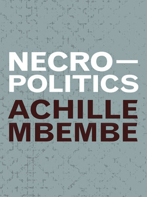 cover image of Necropolitics